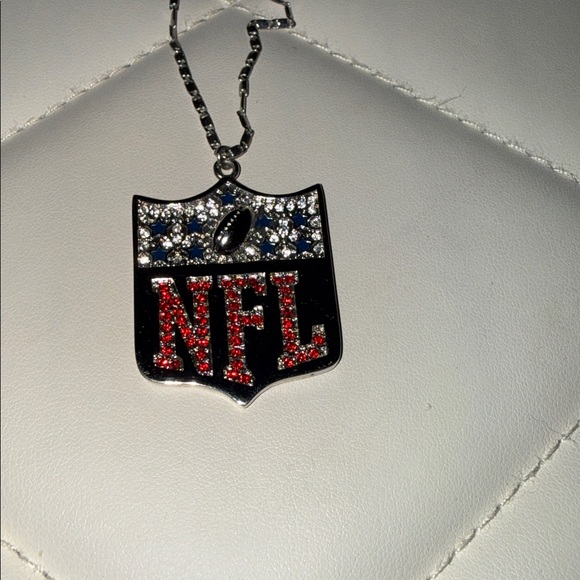 NFL Jewelry - Custom white gold plated NFL Necklace with adjustable chain 16”-22”